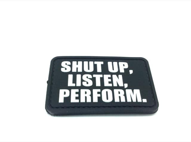 TPB Shut up, listen, perform morale patch (Black)