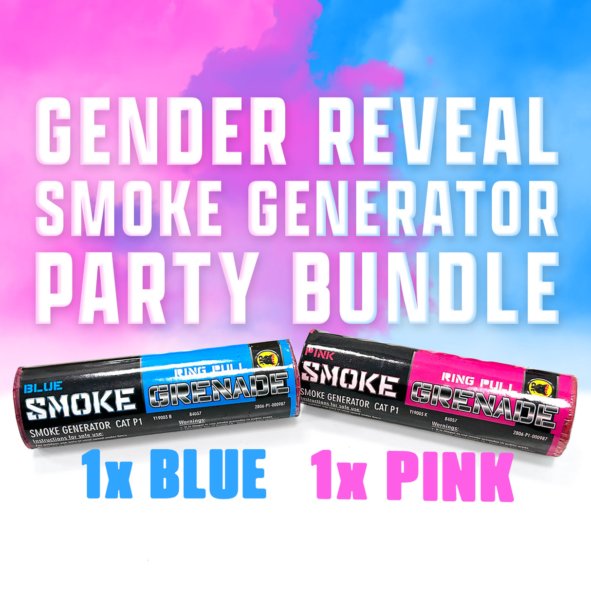 Gender Reveal Smoke Generator Party Bundle
