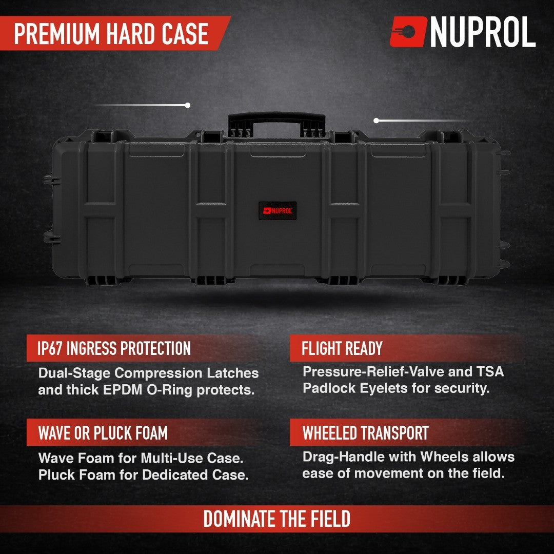 Nuprol Premium Black Case with Velcro Patch (Pick n Pluck Foam)