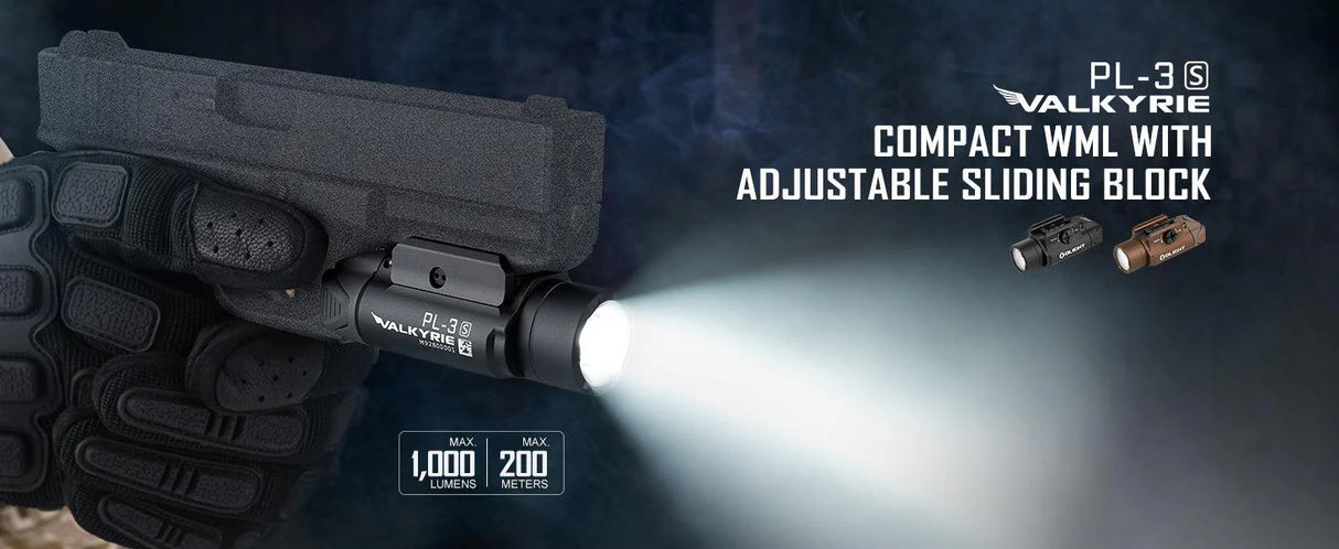 Olight PL-3S Valkyrie Rail Mountable LED Torch - Tan