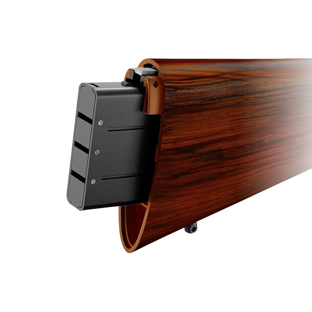 Tokyo Marui M870 detachable gas tank fitting inside the wood-effect stock