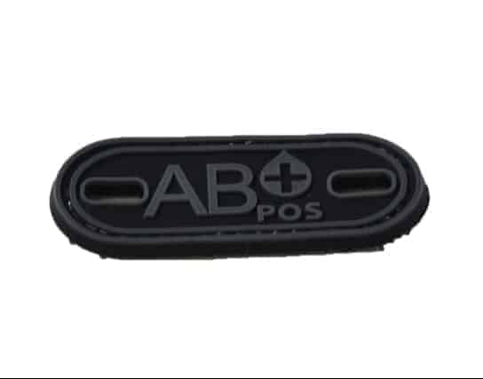 AB Positive blood type patch (Black) (Fits boot lace)-Socom Tactical Airsoft-Socom Tactical Airsoft