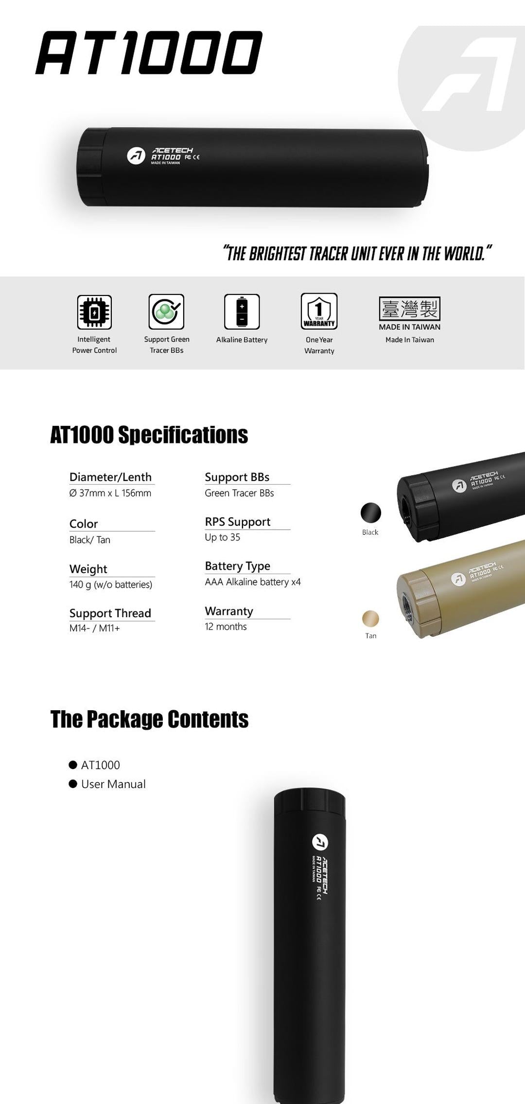 Acetech AT1000 Tracer Unit-Acetech-Socom Tactical Airsoft