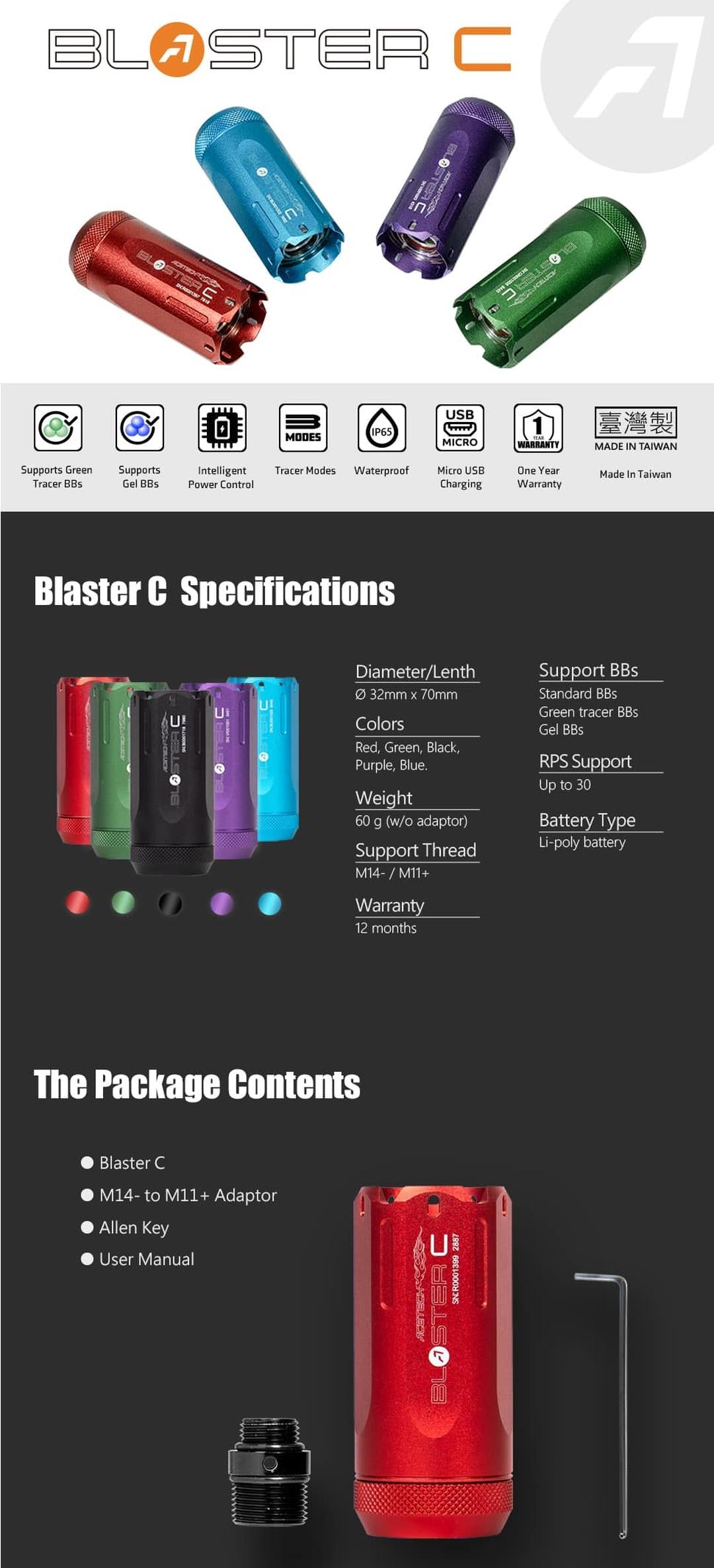 Acetech Blaster C Tracer Unit-Acetech-Socom Tactical Airsoft