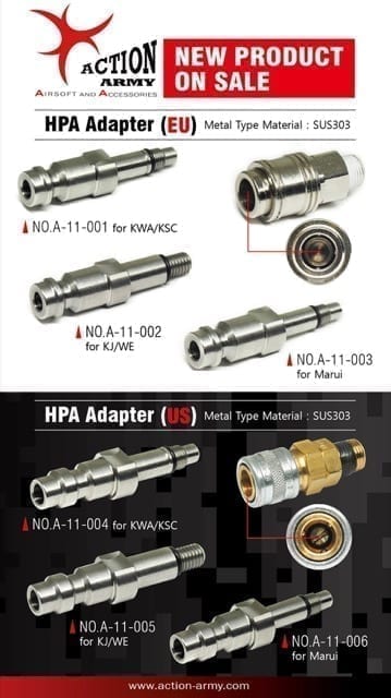 Action Army HPA Adapter (EU) for TM GBB-Action Army-Socom Tactical Airsoft