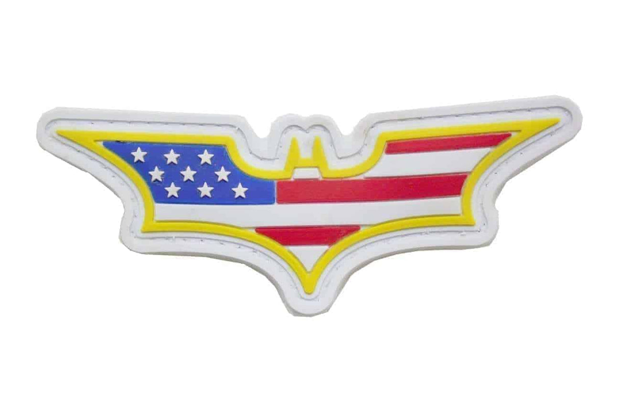 Batman Stars and Stripes (White) Morale Patch-Socom Tactical Airsoft-Socom Tactical Airsoft