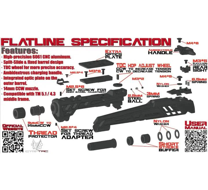CTM Flatline TM Hi-Capa 5.1 Split Slide (Various Colours)-CTM-Socom Tactical Airsoft