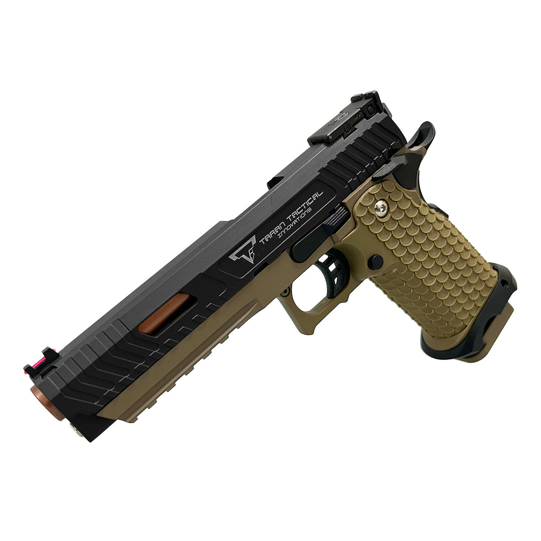 E&C Hi-Capa 5.1 TTI GBB Pistol - Black Slide/Tan Frame-E&C-Socom Tactical Airsoft