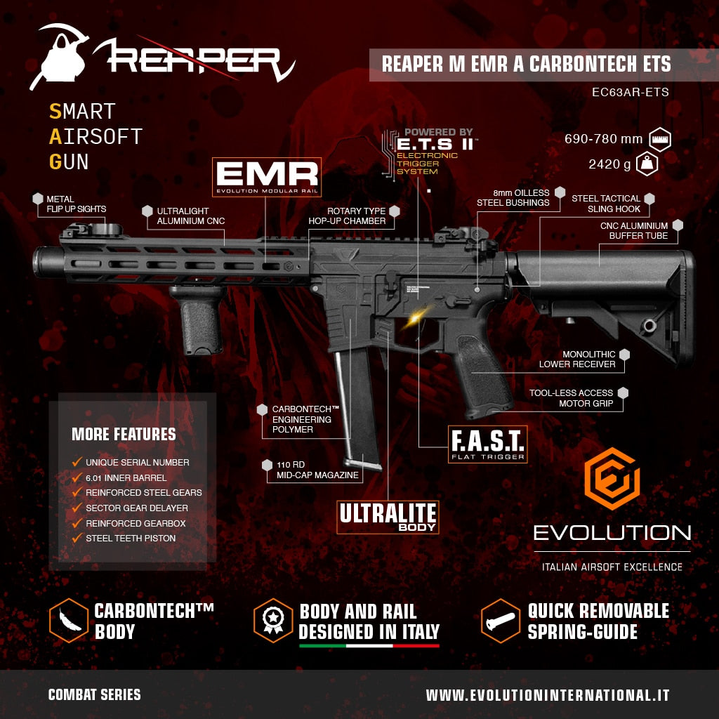 Evolution Reaper M EMR A Carbontech ETS II-Evolution International-Socom Tactical Airsoft