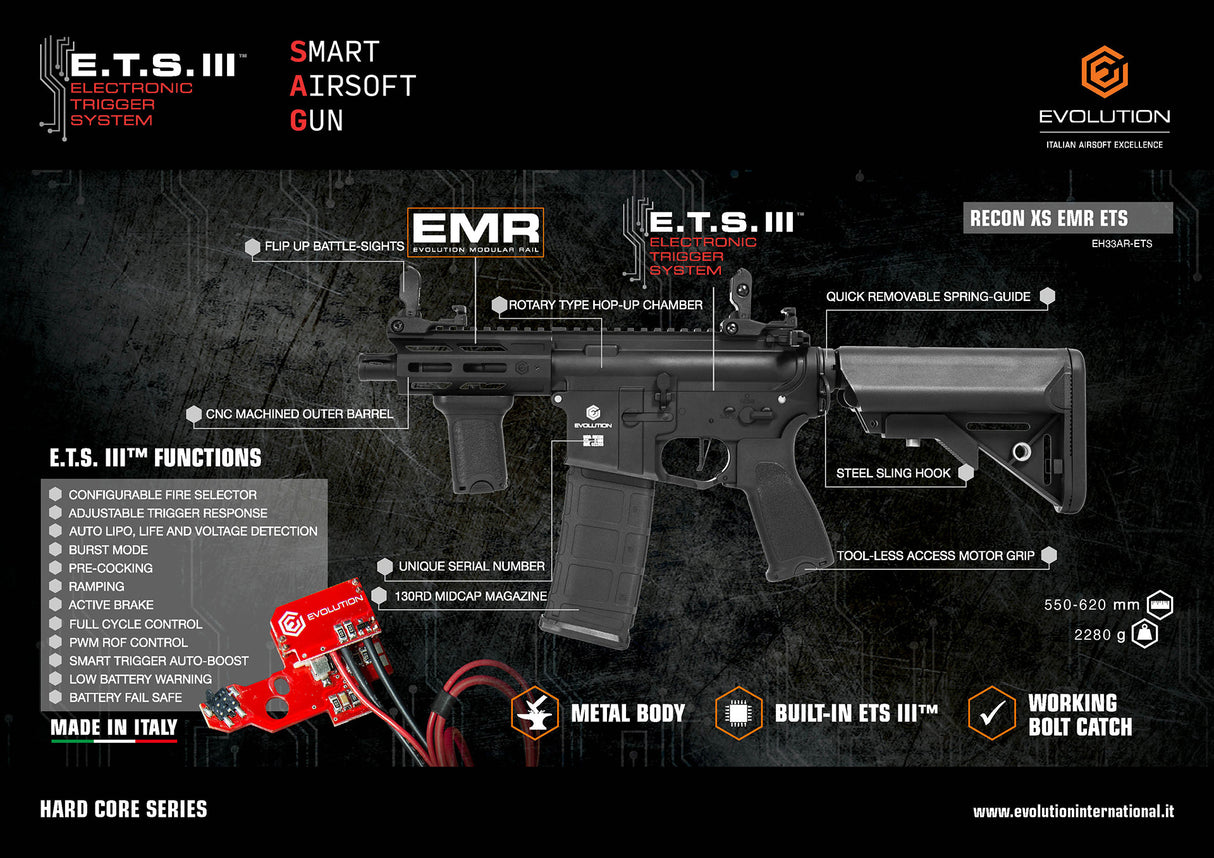 Evolution Recon XS EMR with ETS III-Evolution International-Socom Tactical Airsoft