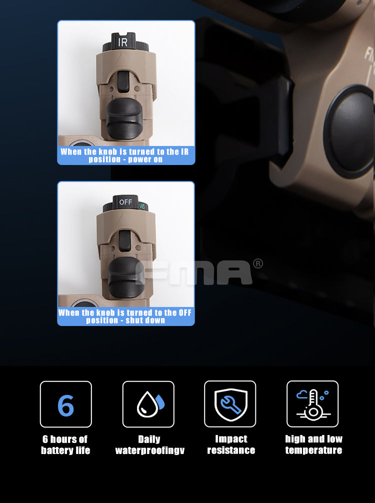 FMA MAWL-C+ Weapon Light (Nylon Version) Black / Dark Earth-FMA Tactical Gear-Socom Tactical Airsoft