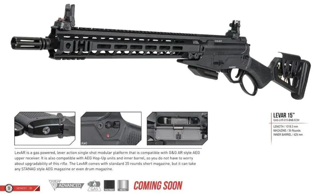 G&G LevAR 15" Gas Airsoft Rifle-G&G Armament-Socom Tactical Airsoft