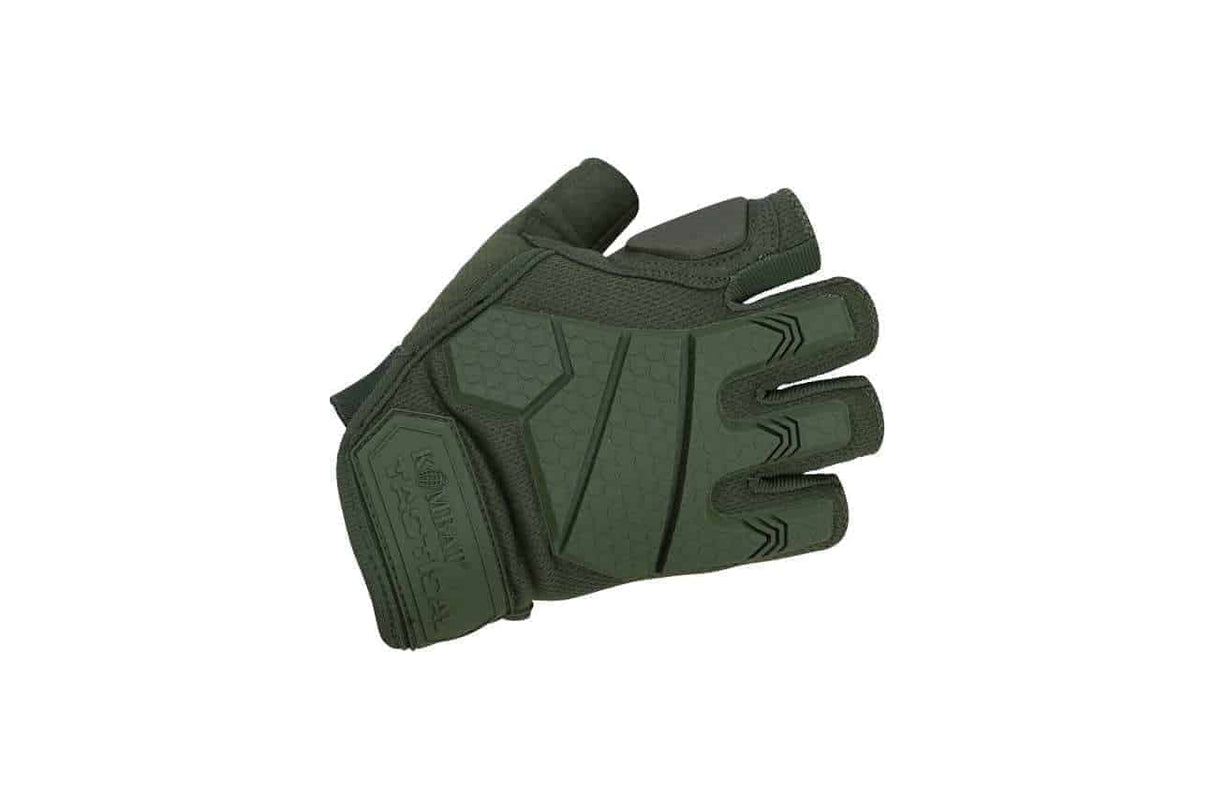 Kombat UK Alpha Fingerless Gloves - Olive-Kombat UK-Socom Tactical Airsoft