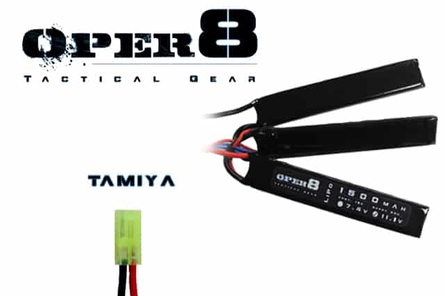 Oper8 11.1v 1500MAH LiPo Crane Stock Battery-Oper8 Power-Socom Tactical Airsoft