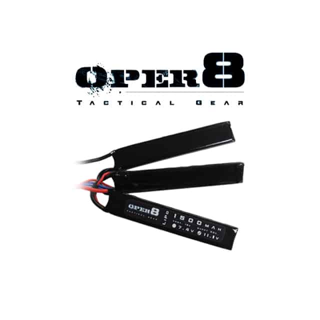 Oper8 11.1v 1500MAH LiPo Crane Stock Battery-Oper8 Power-Socom Tactical Airsoft