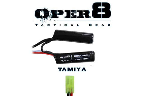 Oper8 7.4V Li-ion 2500MAH Nunchuck Battery-Oper8 Power-Socom Tactical Airsoft