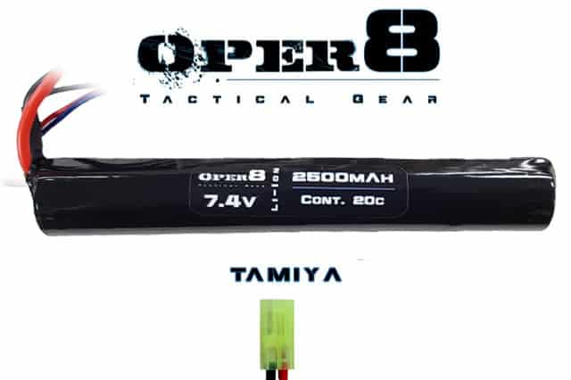 Oper8 7.4V Li-ion 2500MAH Stick Battery-Oper8 Power-Socom Tactical Airsoft