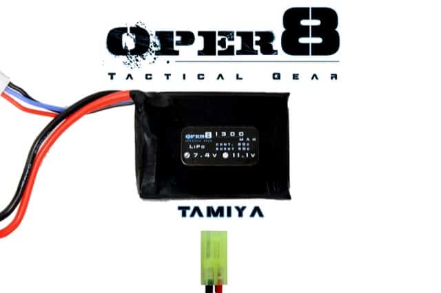 Oper8 7.4v LiPo 1300MAH Mini Battery-Oper8 Power-Socom Tactical Airsoft