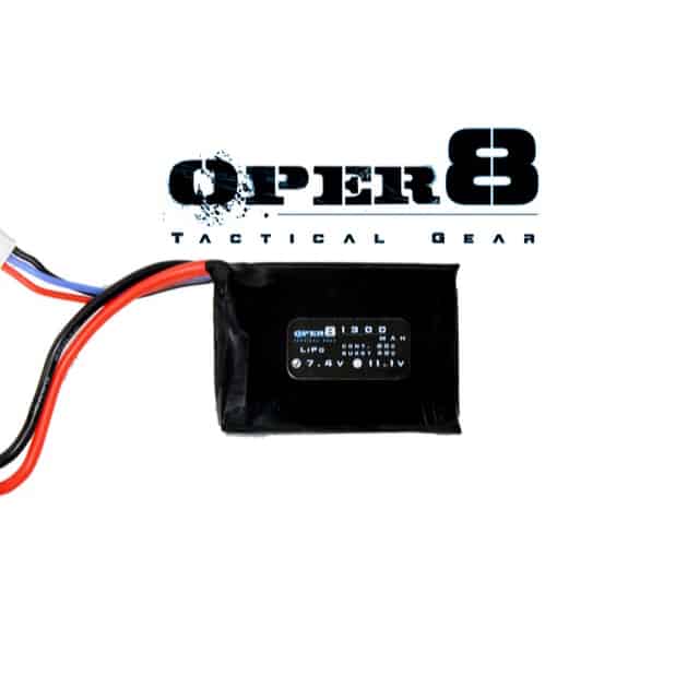 Oper8 7.4v LiPo 1300MAH Mini Battery-Oper8 Power-Socom Tactical Airsoft