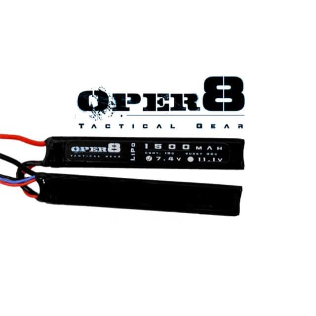 Oper8 7.4v Lipo Cranestock 1500MAH Battery-Oper8 Power-Socom Tactical Airsoft