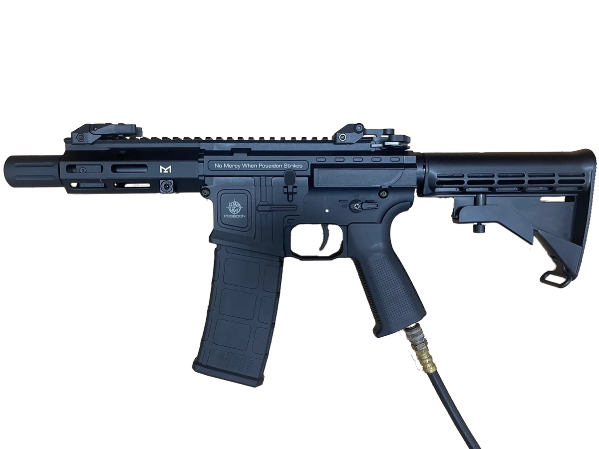 Poseidon Punisher+ QRF HPA airsoft rifle with Polarstar Jack engine in black