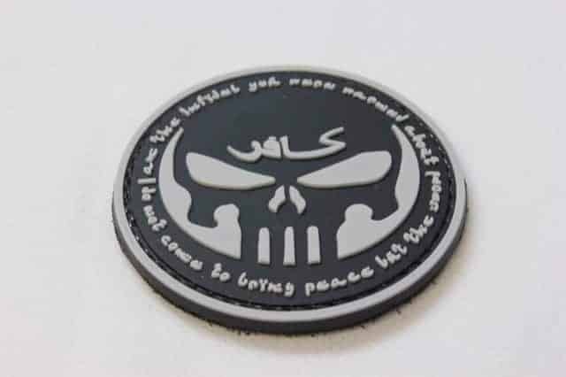 Punisher skull arabic writing patch (Black)-Socom Tactical Airsoft-Socom Tactical Airsoft