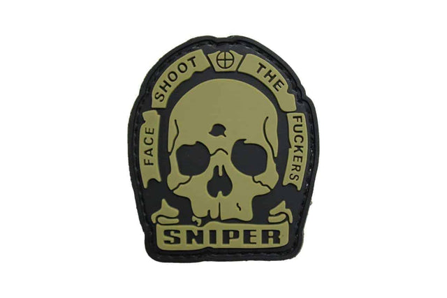 Sniper Face Shoot The F**kers (TAN) Morale Patch-Socom Tactical Airsoft-Socom Tactical Airsoft