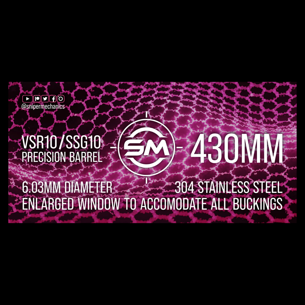 Sniper Mechanics VSR-10/SSG10 Steel Inner Barrel 430mm-Sniper Mechanic-Socom Tactical Airsoft