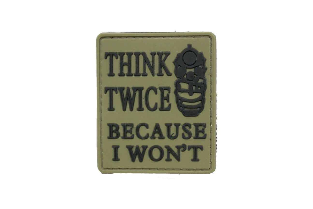 Think Twice Because I Won't (Tan) Morale Patch-Socom Tactical Airsoft-Socom Tactical Airsoft