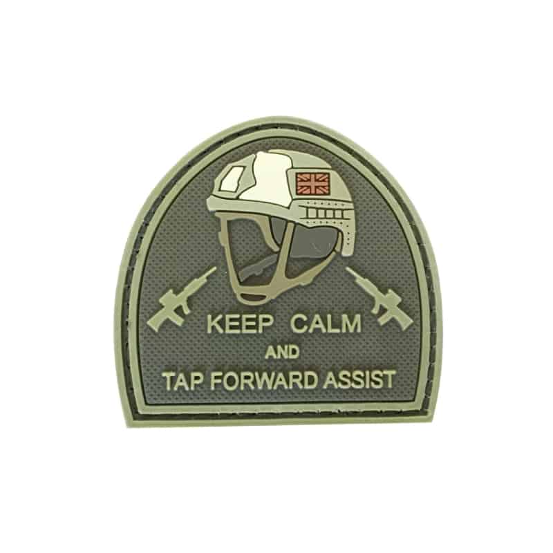 TPB Keep Calm And Tap Forward Assist Patch (Tan)-The Patch Board-Socom Tactical Airsoft