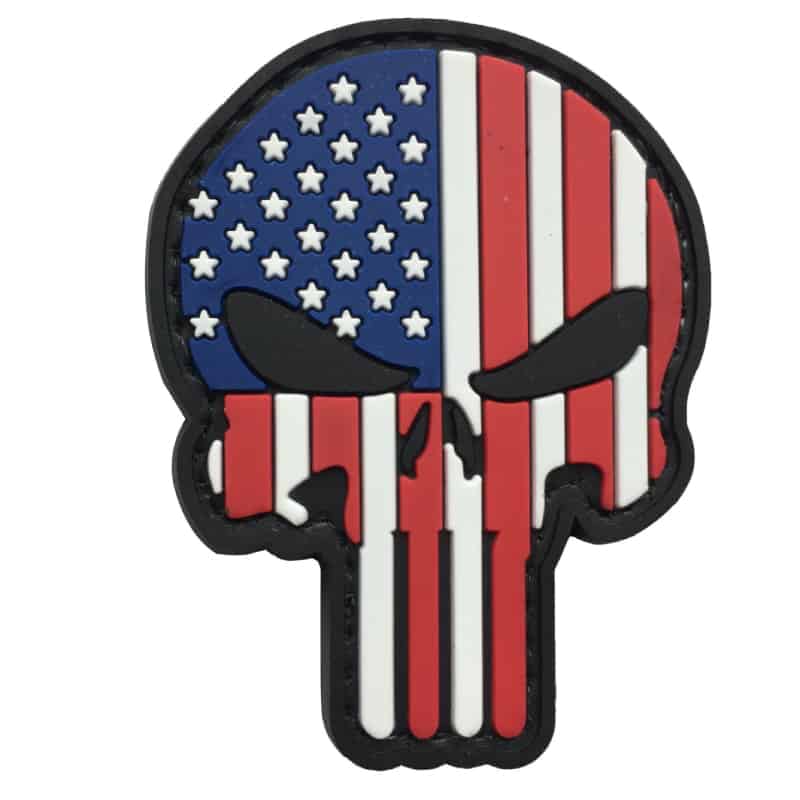TPB Punisher Skull US Flag Cut Out Patch-The Patch Board-Socom Tactical Airsoft
