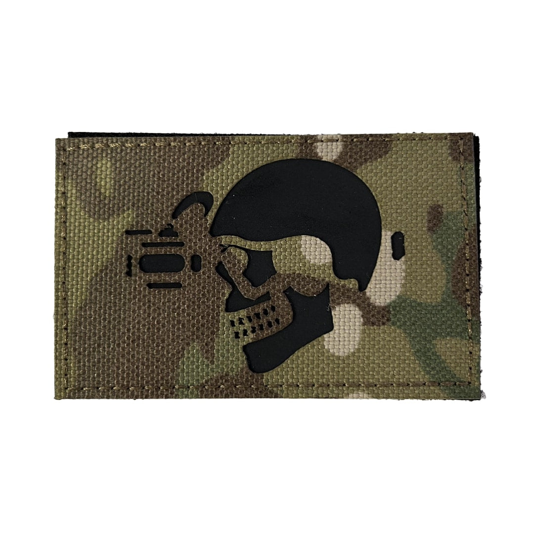 TPB Skull with Nightvision (Fabric Multicam)-The Patch Board-Socom Tactical Airsoft