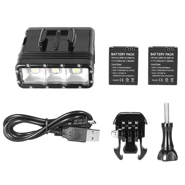 Waterproof Video Light Flashlight with Base Mount & Screw & Dual-puluz-Socom Tactical Airsoft