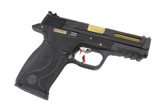 WE Custom M&P 9 stealth slide and gold barrel gas pistol-WE-Socom Tactical Airsoft