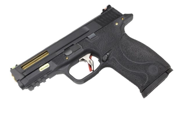 WE Custom M&P 9 stealth slide and gold barrel gas pistol-WE-Socom Tactical Airsoft