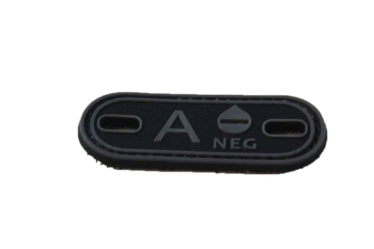 A Negative blood type patch (Black) (Fits boot lace)