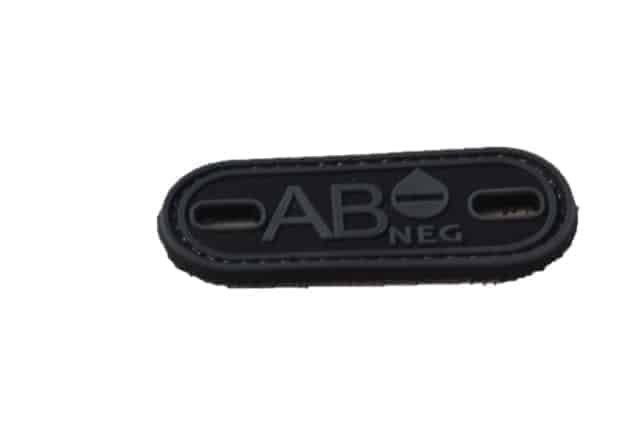 AB Negative blood type patch (Black) (Fits boot lace)