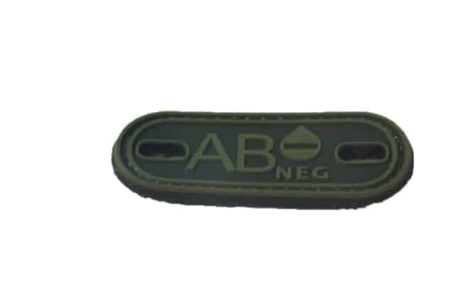 AB Negative blood type patch (Green) (Fits boot lace)