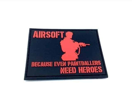 Airsoft: Because Even Paintballers Need Heroes patch (Red)
