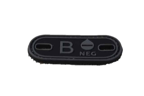 B Negative blood type patch (Black) (Fits boot lace)