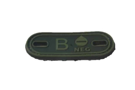 B Negative blood type patch (Green) (Fits boot lace)