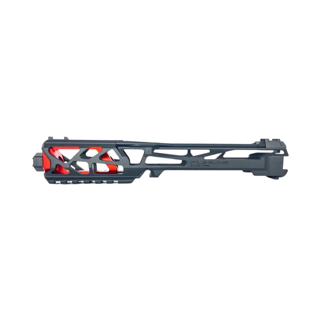 CTM Airsoft AAP-01/C FUKU-2 CNC Upper (Long)- SKELETON BLACK/RED