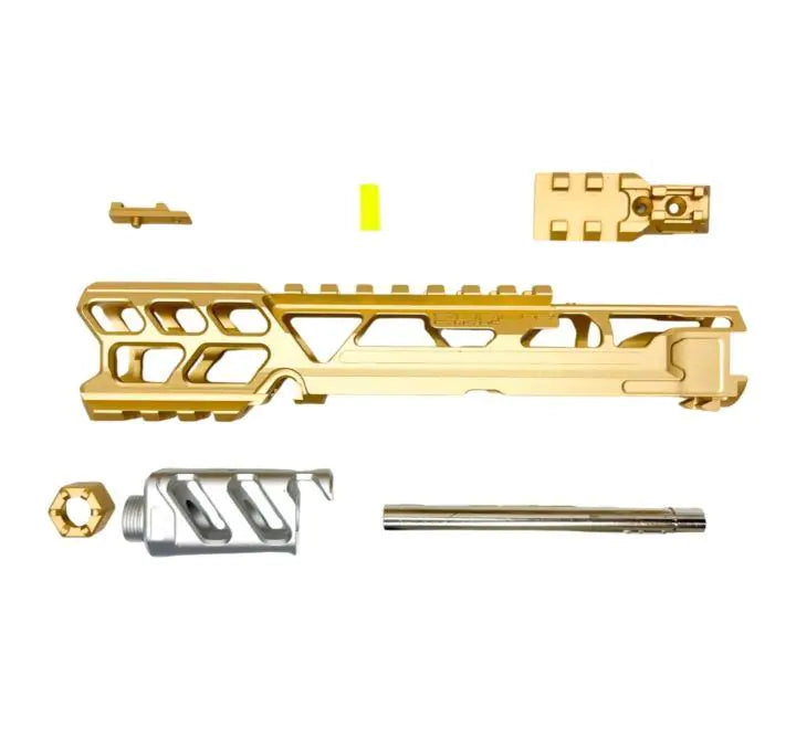 CTMA FUKU-2 CNC Aluminium Upper Slide Set - (Short) CUTOUT GOLD/SILVER