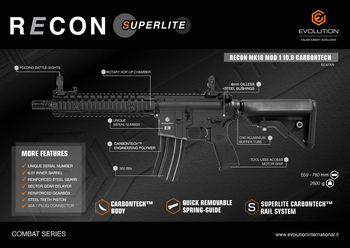 Evolution Recon Superlite MK18 Mod 1 10.8" Carbontech