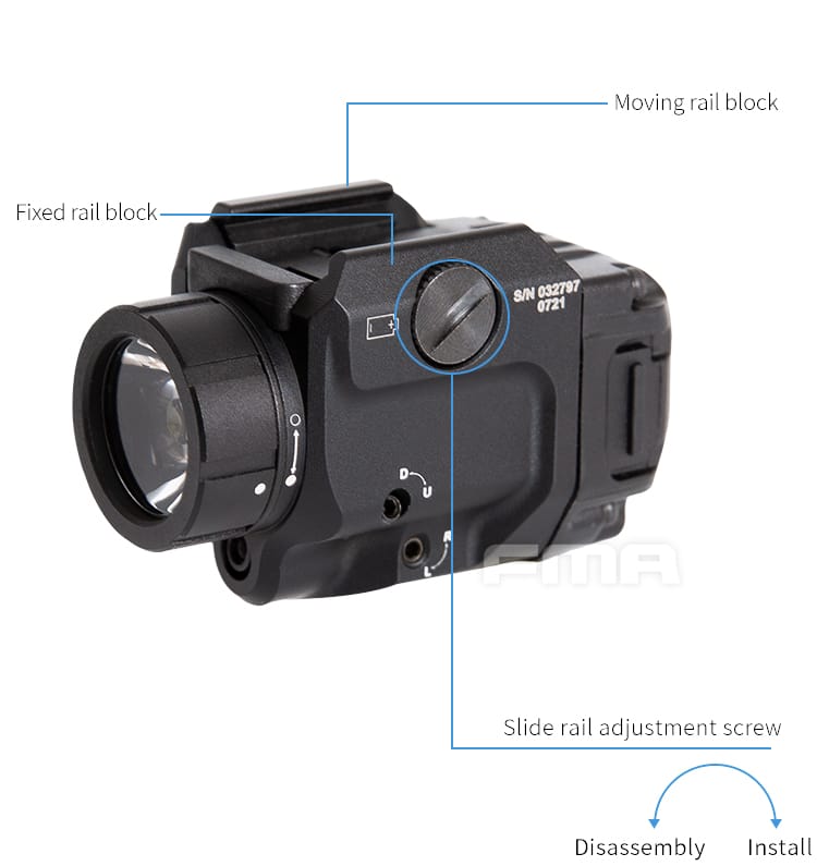 FMA LR-F8G Sub Tactical Light With Green Laser