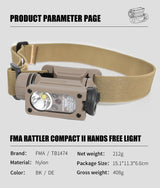 FMA Rattler Compact II Hands Free Light Black / Dark Earth