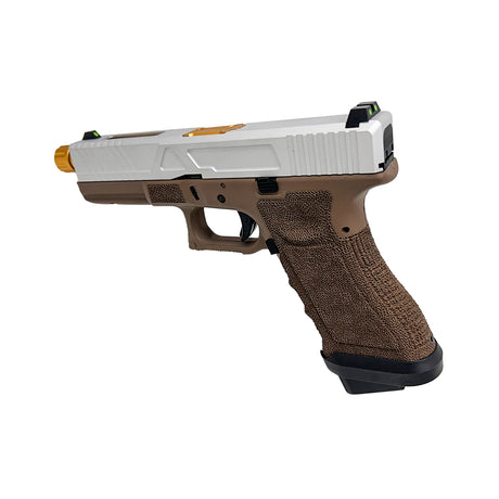 King Arms KA17 Custom with RMR Mount GBB Pistol - Tan and Silver