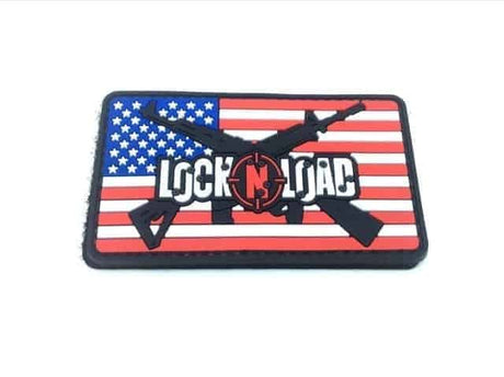 Lock 'N' Load USA flag, crossed arms patch