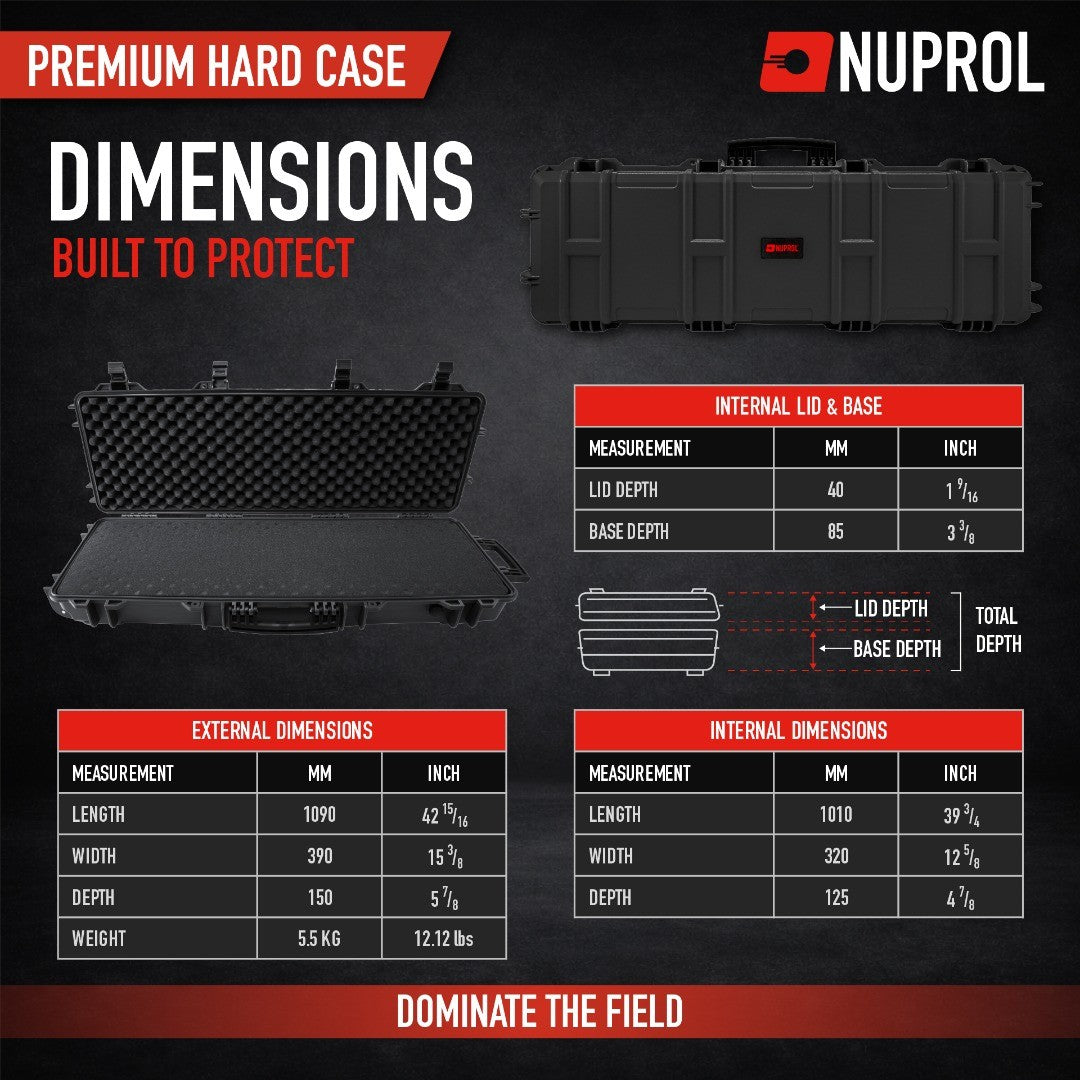 Nuprol Premium Black Case with Velcro Patch (Pick n Pluck Foam)