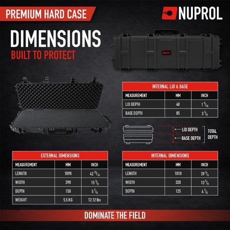 Nuprol Premium Black Case with Velcro Patch (Pick n Pluck Foam)-Socom Tactical Airsoft